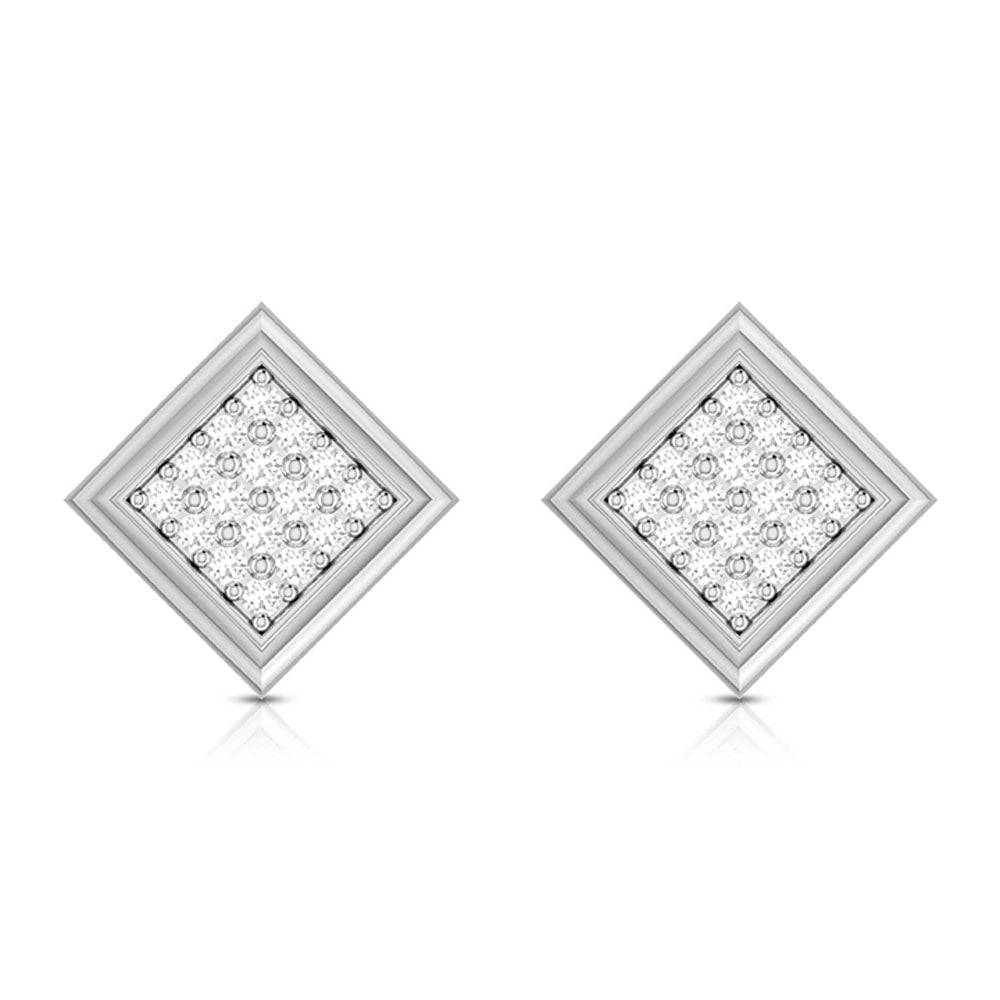 Gold Diamond Earrings for Women in 18 Karat White Gold by Fiona Diamonds