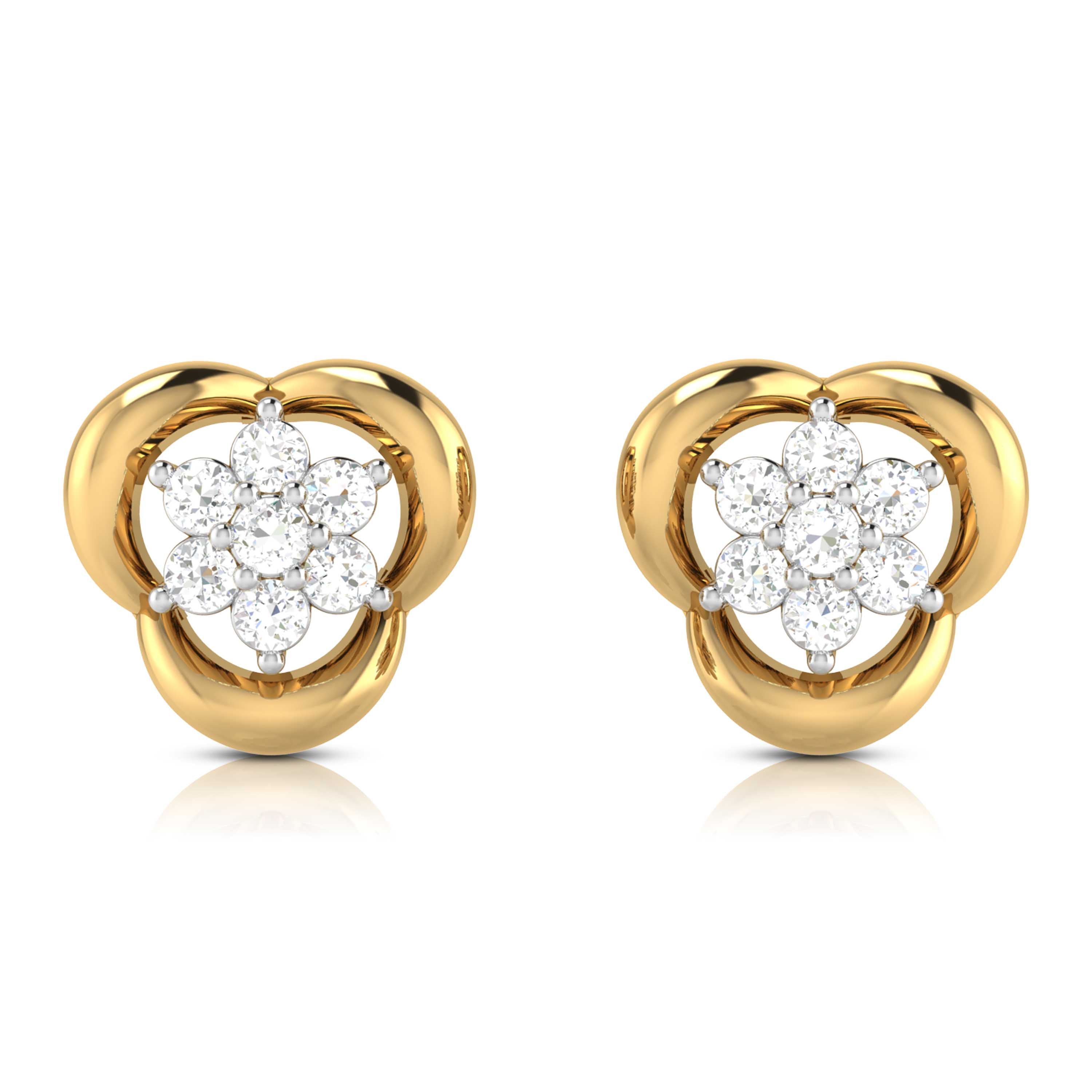 Earrings flower design Emergente Lab Grown Diamond Earrings Fiona Diamonds