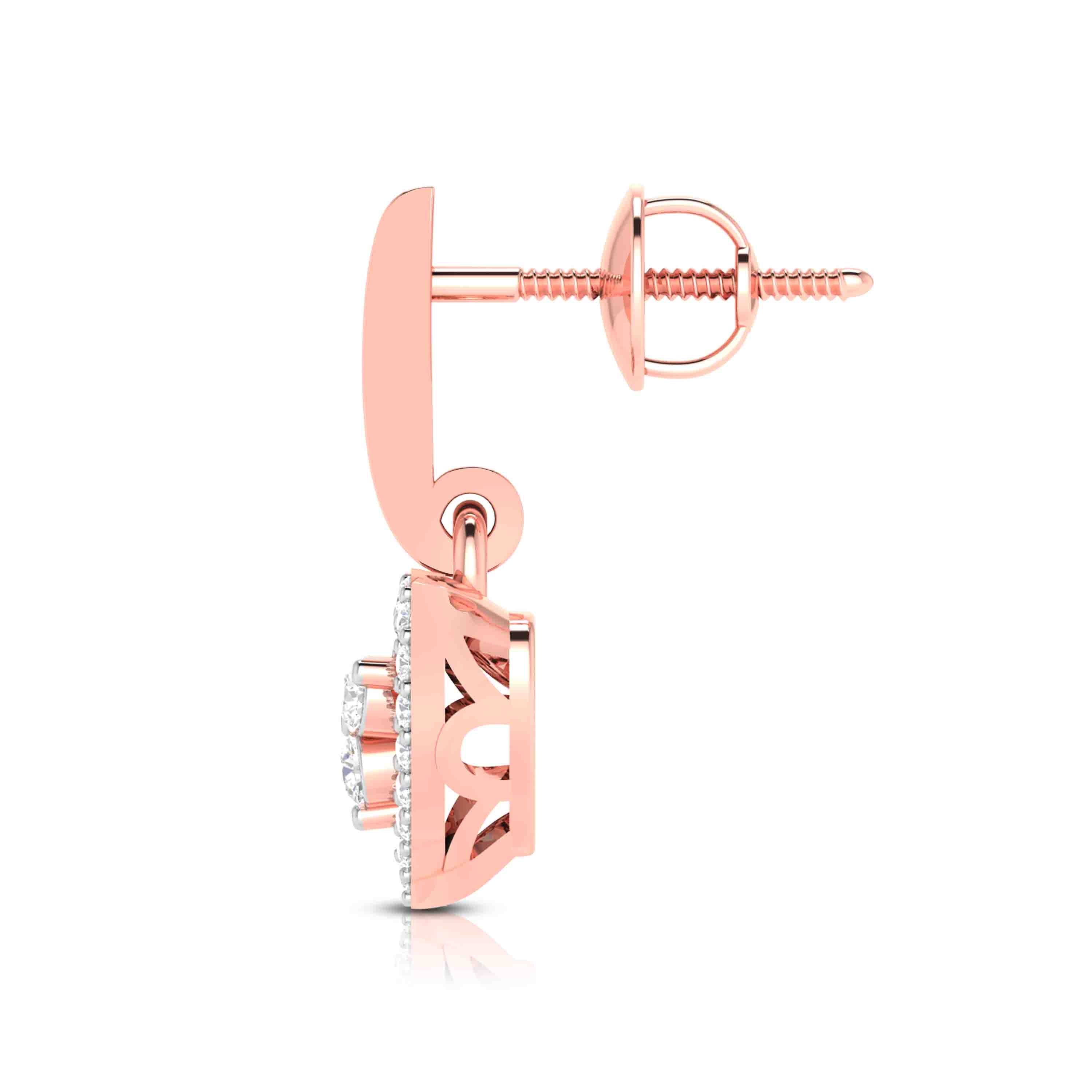 Heart shape earrings design Hanging Lab Grown Diamond Earrings Fiona Diamonds