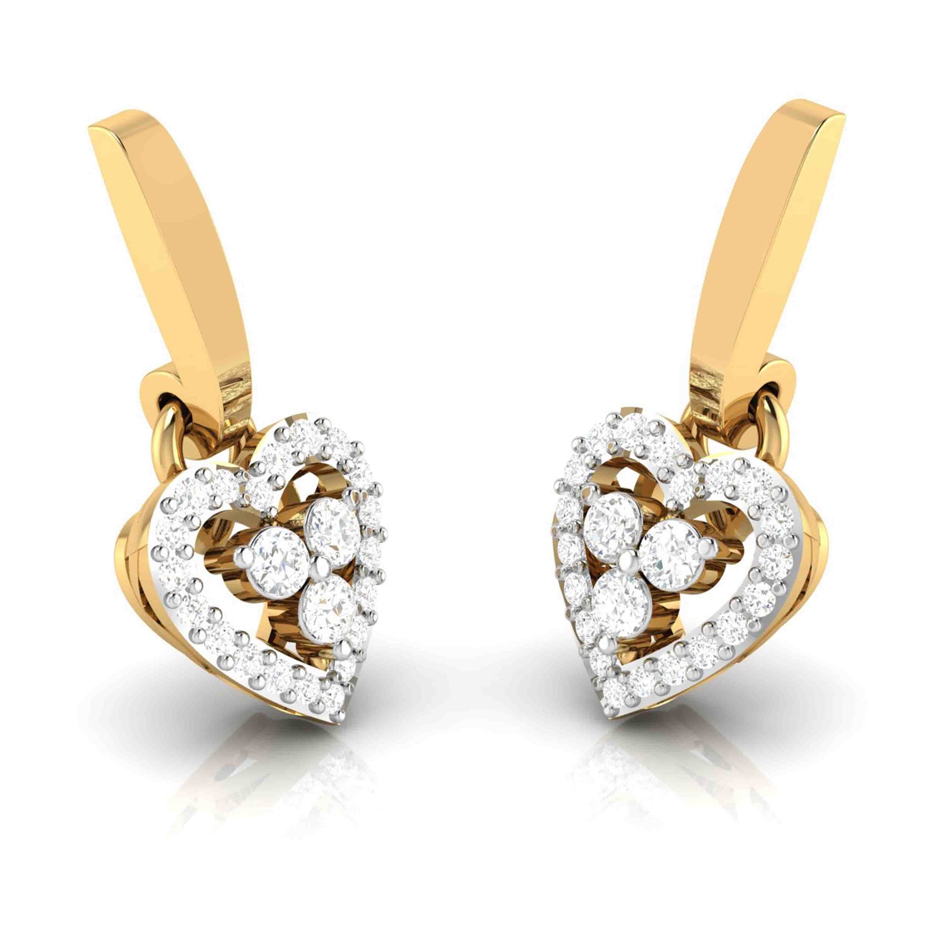 Heart shape earrings design Hanging Lab Grown Diamond Earrings Fiona Diamonds