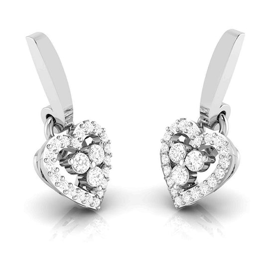 Heart shape earrings design Hanging Lab Grown Diamond Earrings Fiona Diamonds