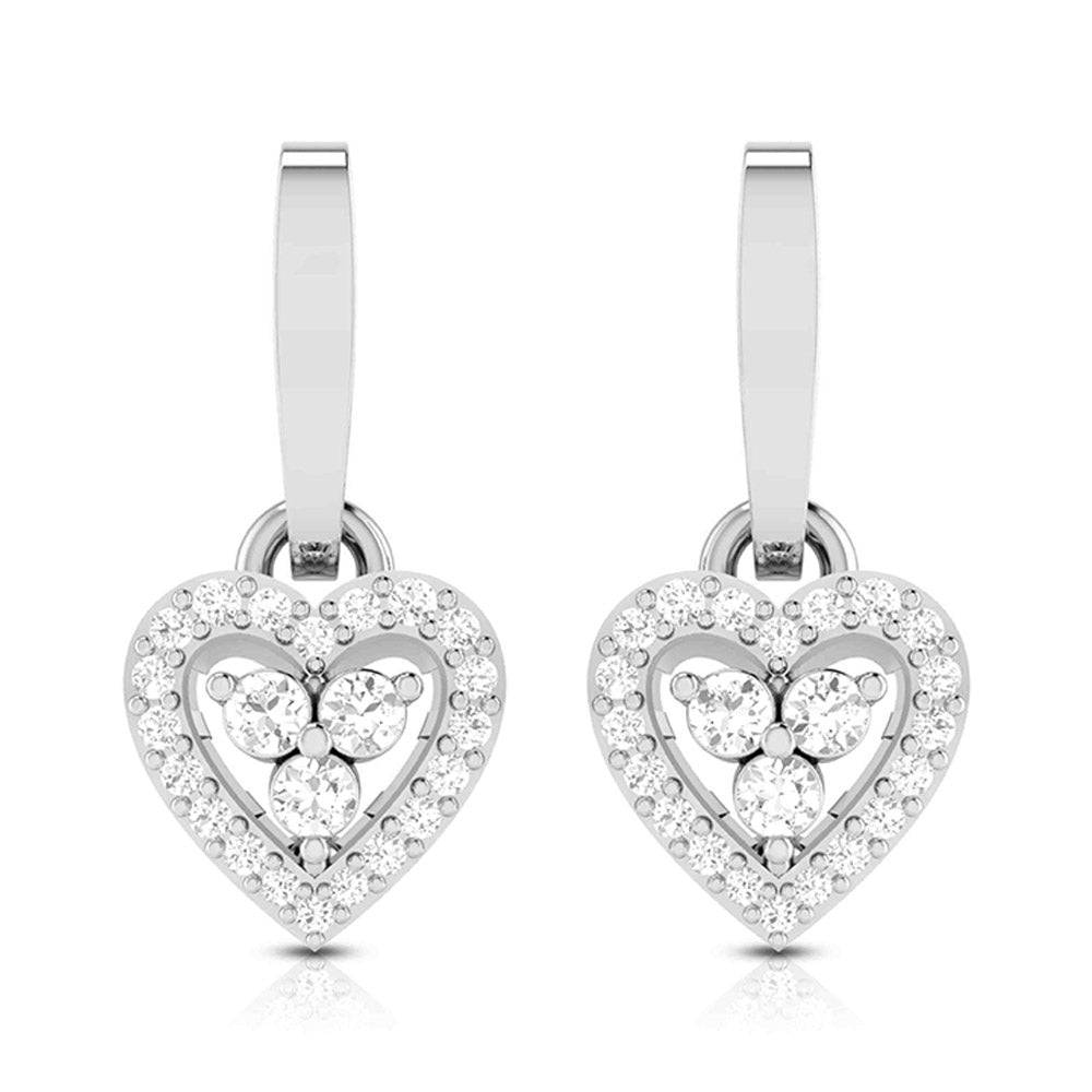 Heart shape earrings design Hanging Lab Grown Diamond Earrings Fiona Diamonds
