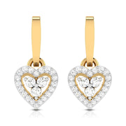 Heart shape earrings design Hanging Lab Grown Diamond Earrings Fiona Diamonds