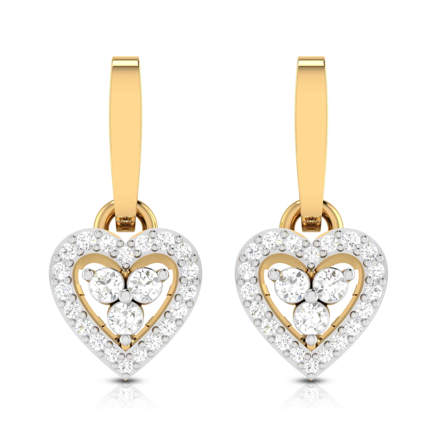 Heart shape earrings design Hanging Lab Grown Diamond Earrings Fiona Diamonds