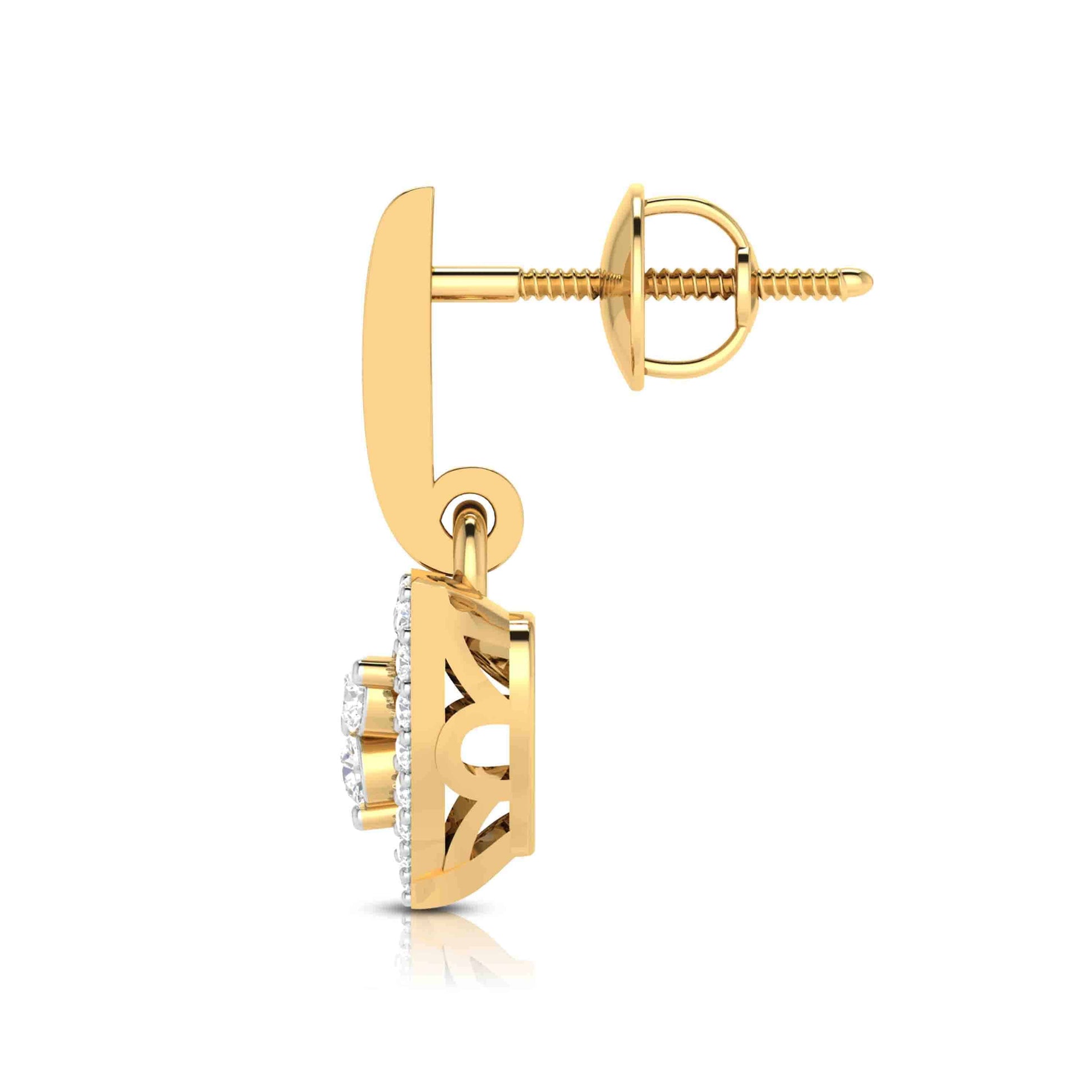 Heart shape earrings design Hanging Lab Grown Diamond Earrings Fiona Diamonds