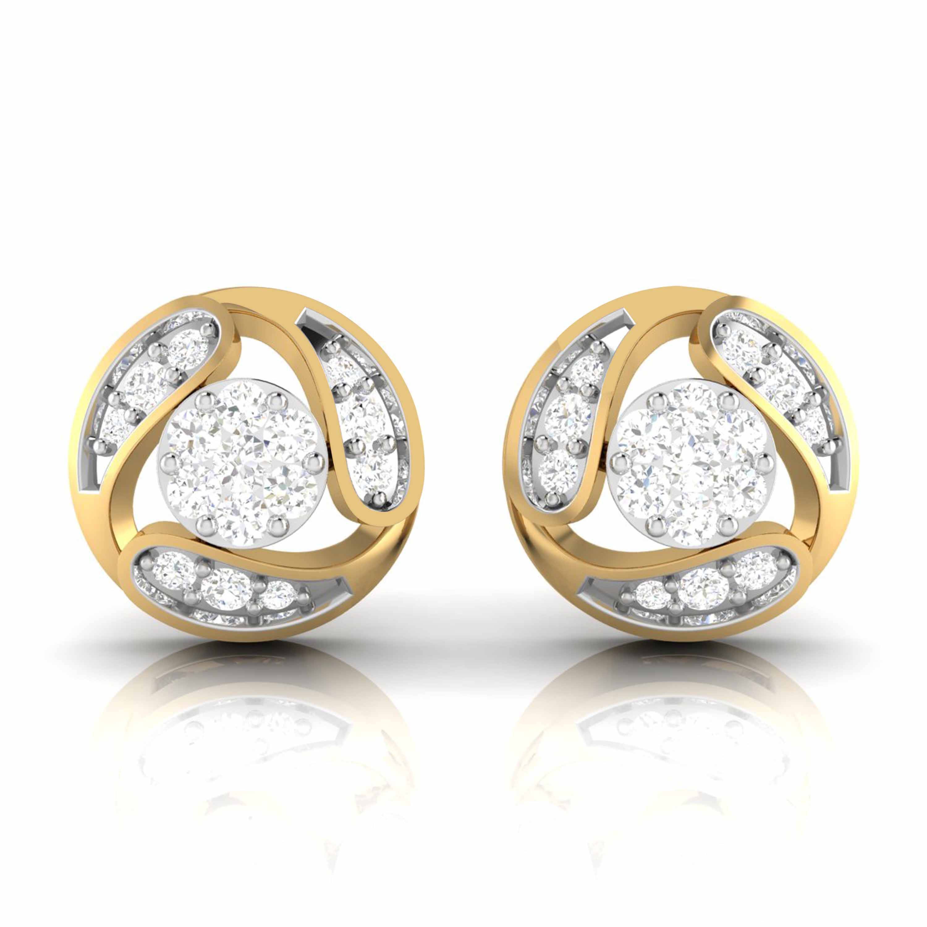 Round shape earrings design Umfero Lab Grown Diamond Earrings Fiona Diamonds