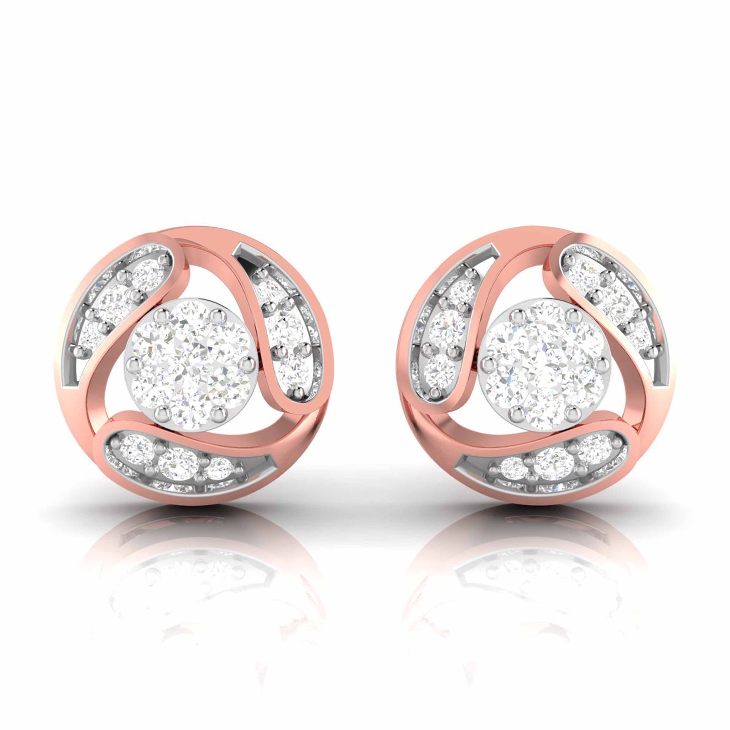 Round shape earrings design Umfero Lab Grown Diamond Earrings Fiona Diamonds