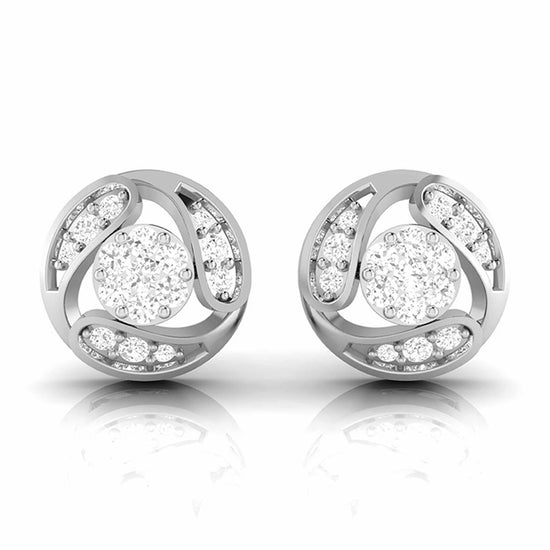Round shape earrings design Umfero Lab Grown Diamond Earrings Fiona Diamonds