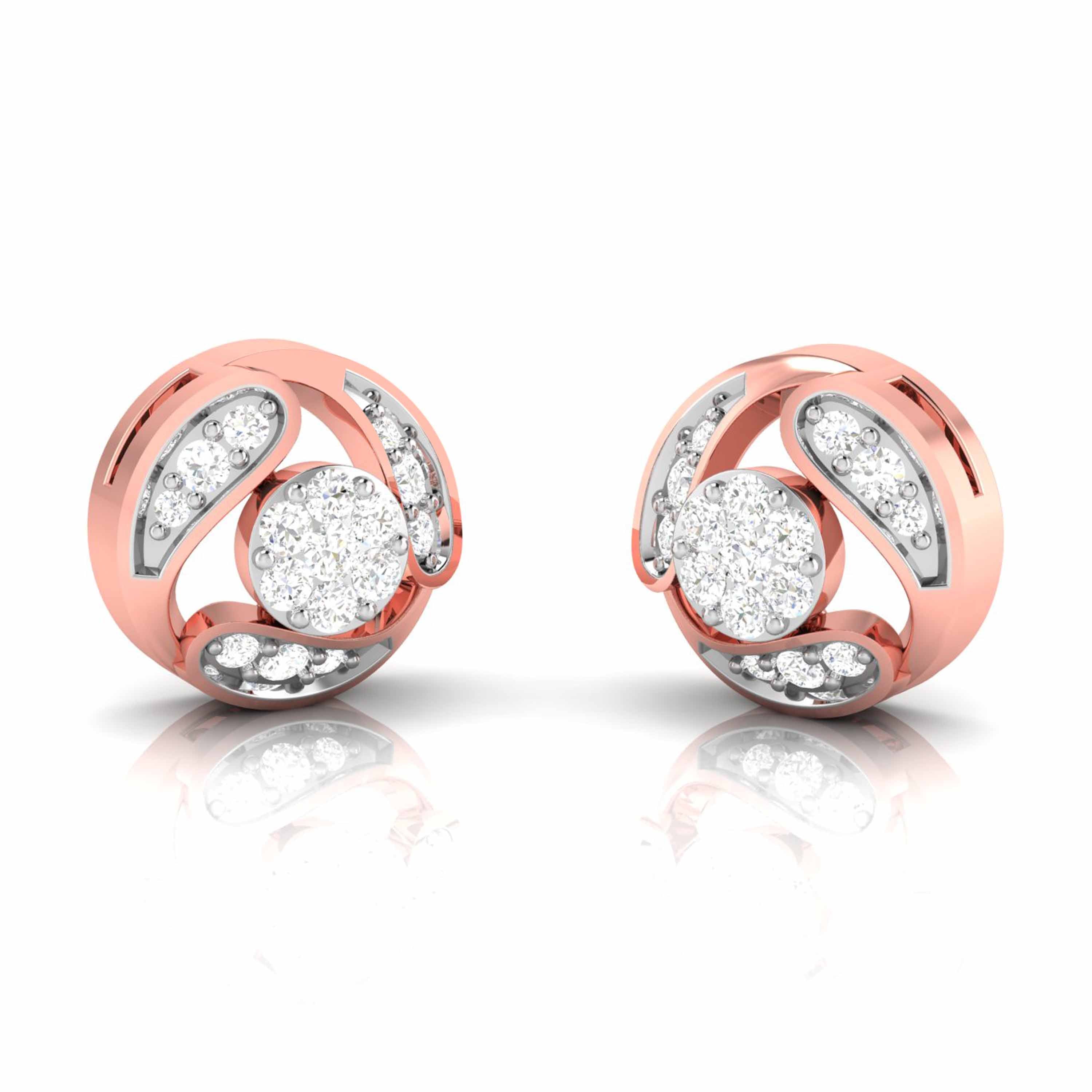Round shape earrings design Umfero Lab Grown Diamond Earrings Fiona Diamonds