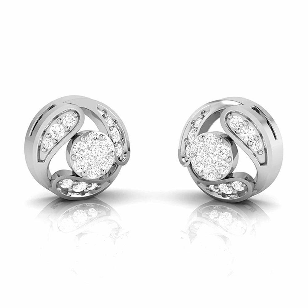 Round shape earrings design Umfero Lab Grown Diamond Earrings Fiona Diamonds