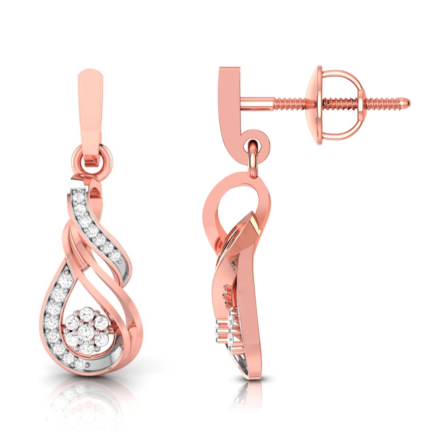 Daily wear earrings design Pirouette Lab Grown Diamond Earrings Fiona Diamonds