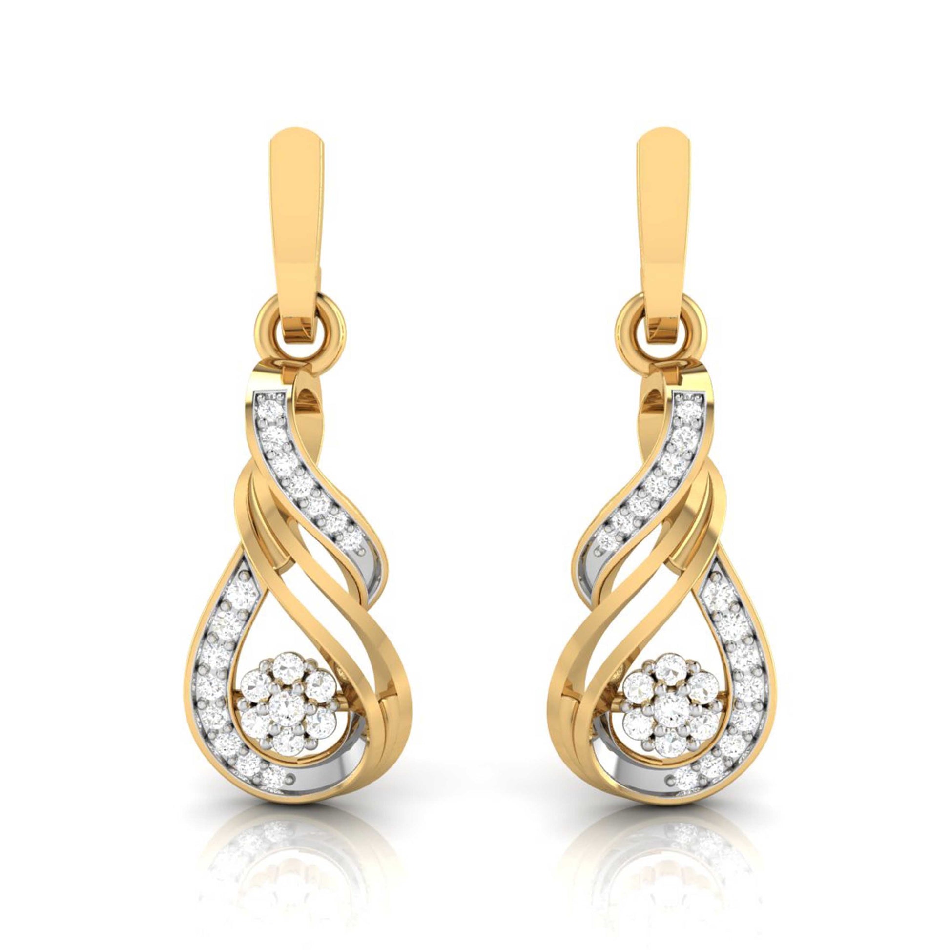 Daily wear earrings design Pirouette Lab Grown Diamond Earrings Fiona Diamonds