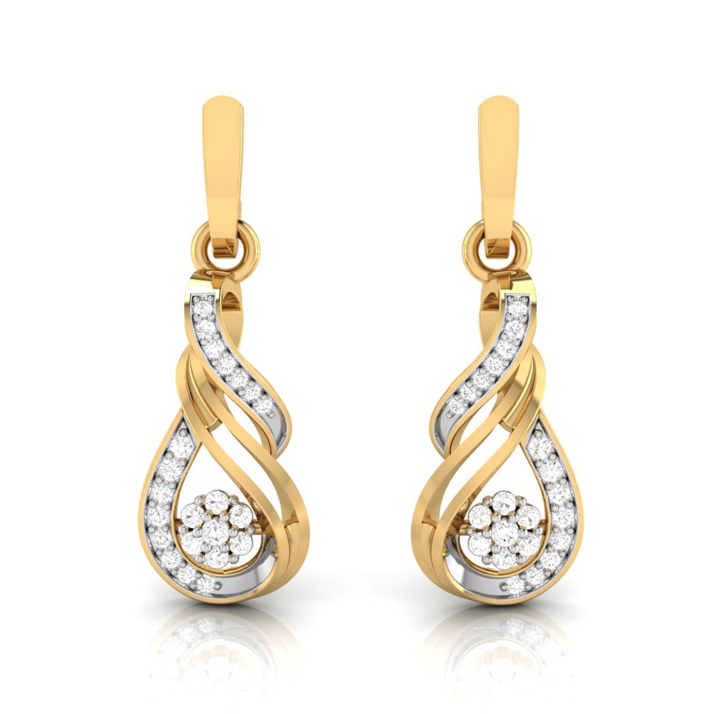 Daily wear earrings design Pirouette Lab Grown Diamond Earrings Fiona Diamonds
