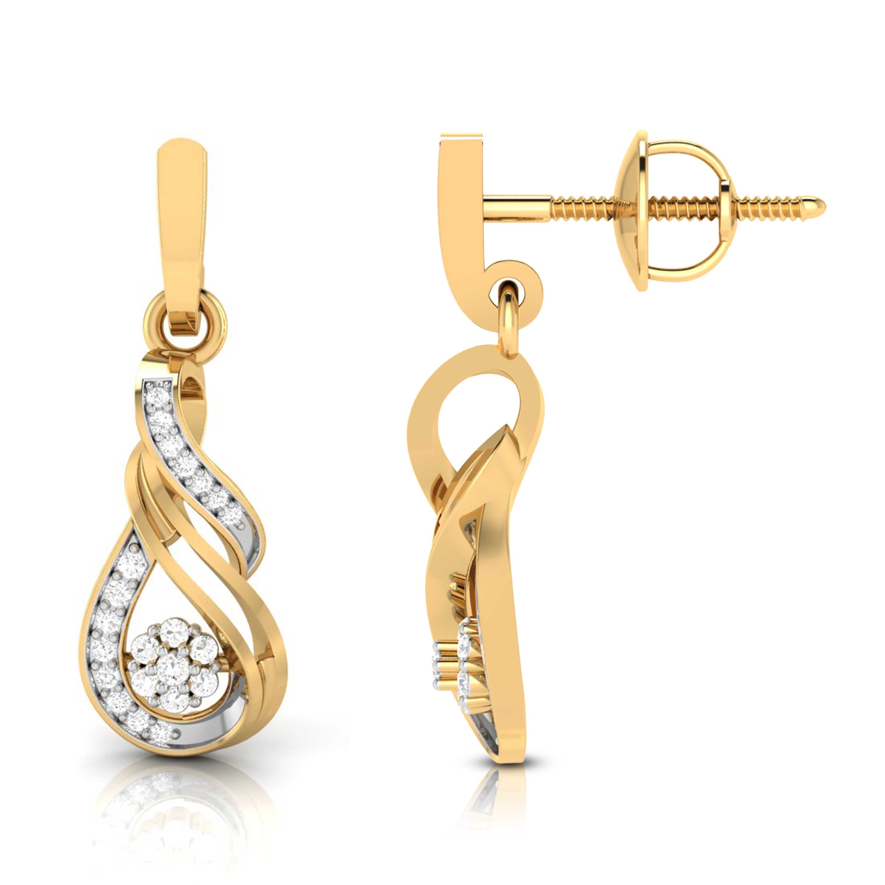 Daily wear earrings design Pirouette Lab Grown Diamond Earrings Fiona Diamonds
