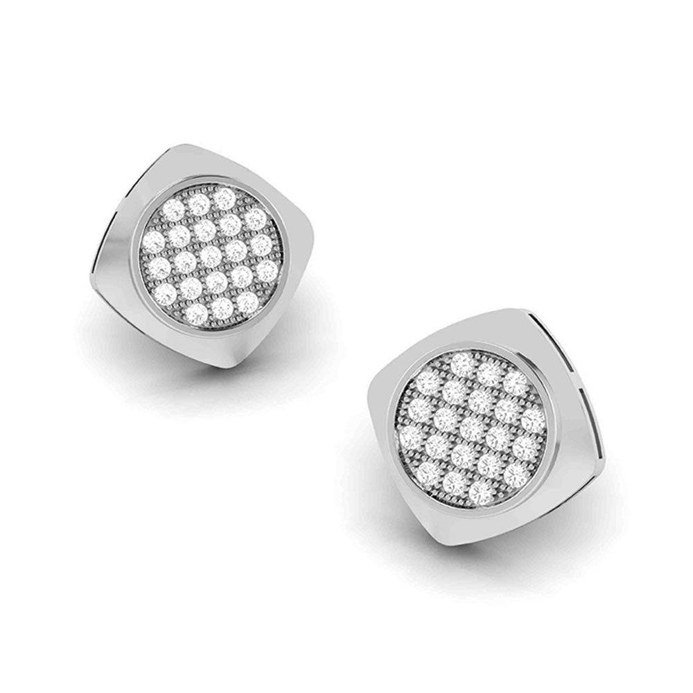 Lab Diamond Earrings 18 Karat White Gold Decorative Lab Diamond Earrings Fiona Diamonds