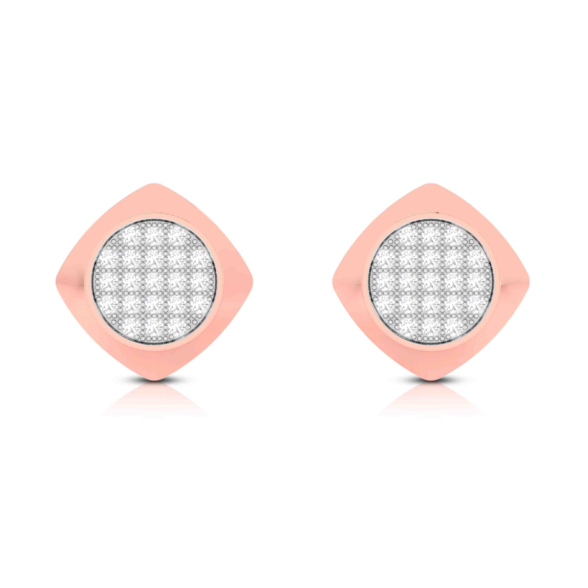 Lab Diamond Earrings 18 Karat Rose Gold Decorative Lab Diamond Earrings Fiona Diamonds