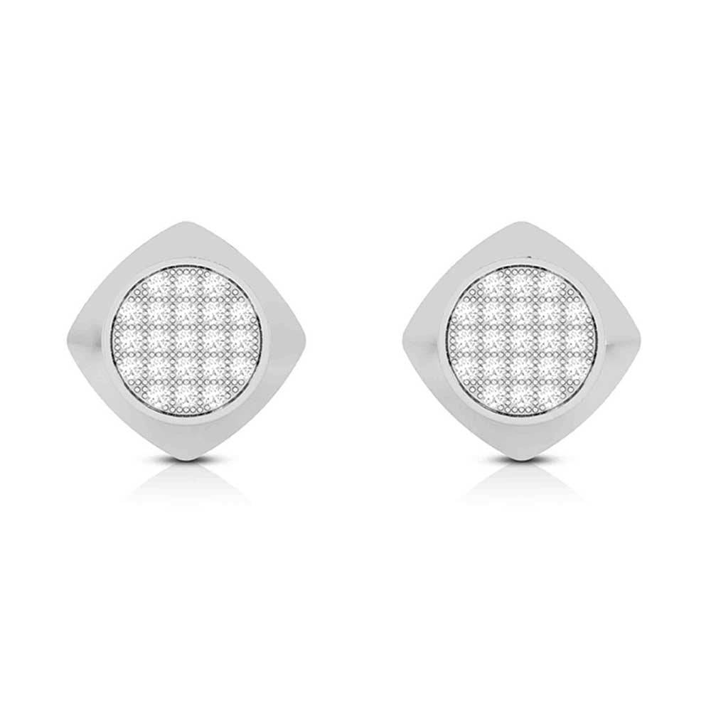 Lab Diamond Earrings 18 Karat White Gold Decorative Lab Diamond Earrings Fiona Diamonds