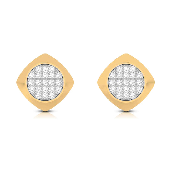 Lab Diamond Earrings 18 Karat Yellow Gold Decorative Lab Diamond Earrings Fiona Diamonds