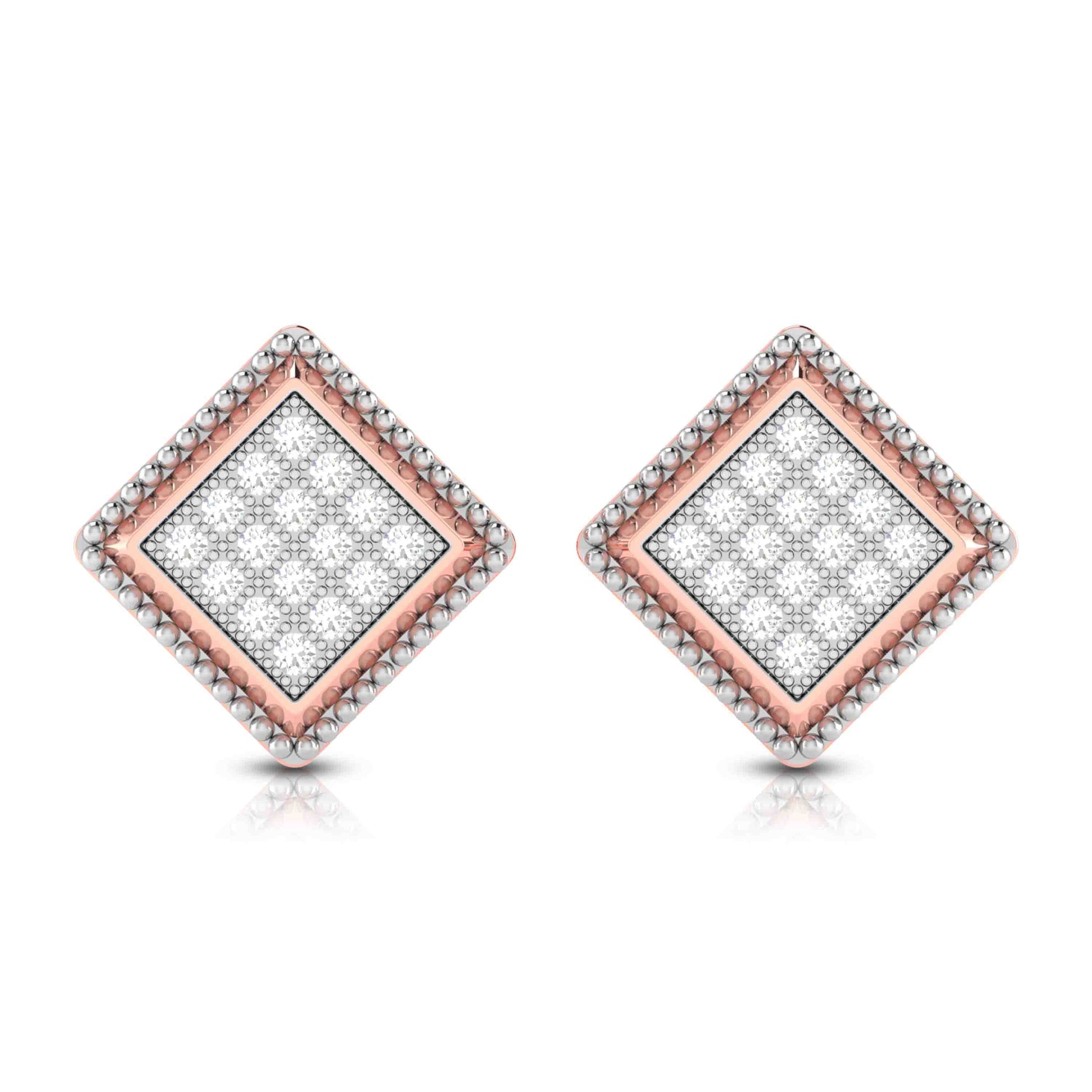 Gold Diamond Earrings for Women in 18 Karat Rose Gold by Fiona Diamonds
