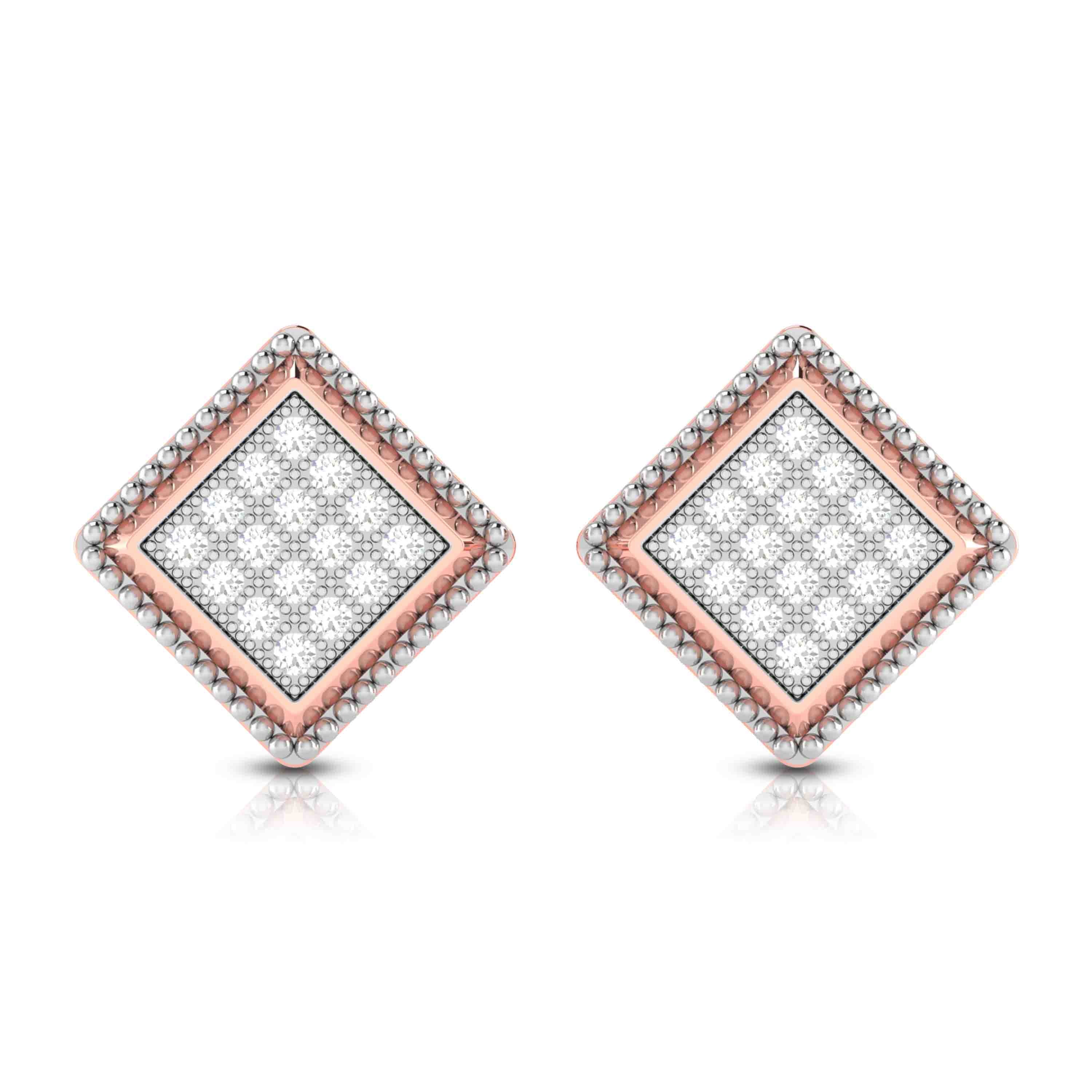 Gold Diamond Earrings for Women in 18 Karat Rose Gold by Fiona Diamonds