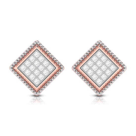 Gold Diamond Earrings for Women in 18 Karat Rose Gold by Fiona Diamonds