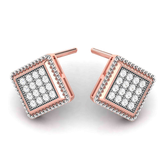 Gold Diamond Earrings for Women in 18 Karat Rose Gold by Fiona Diamonds