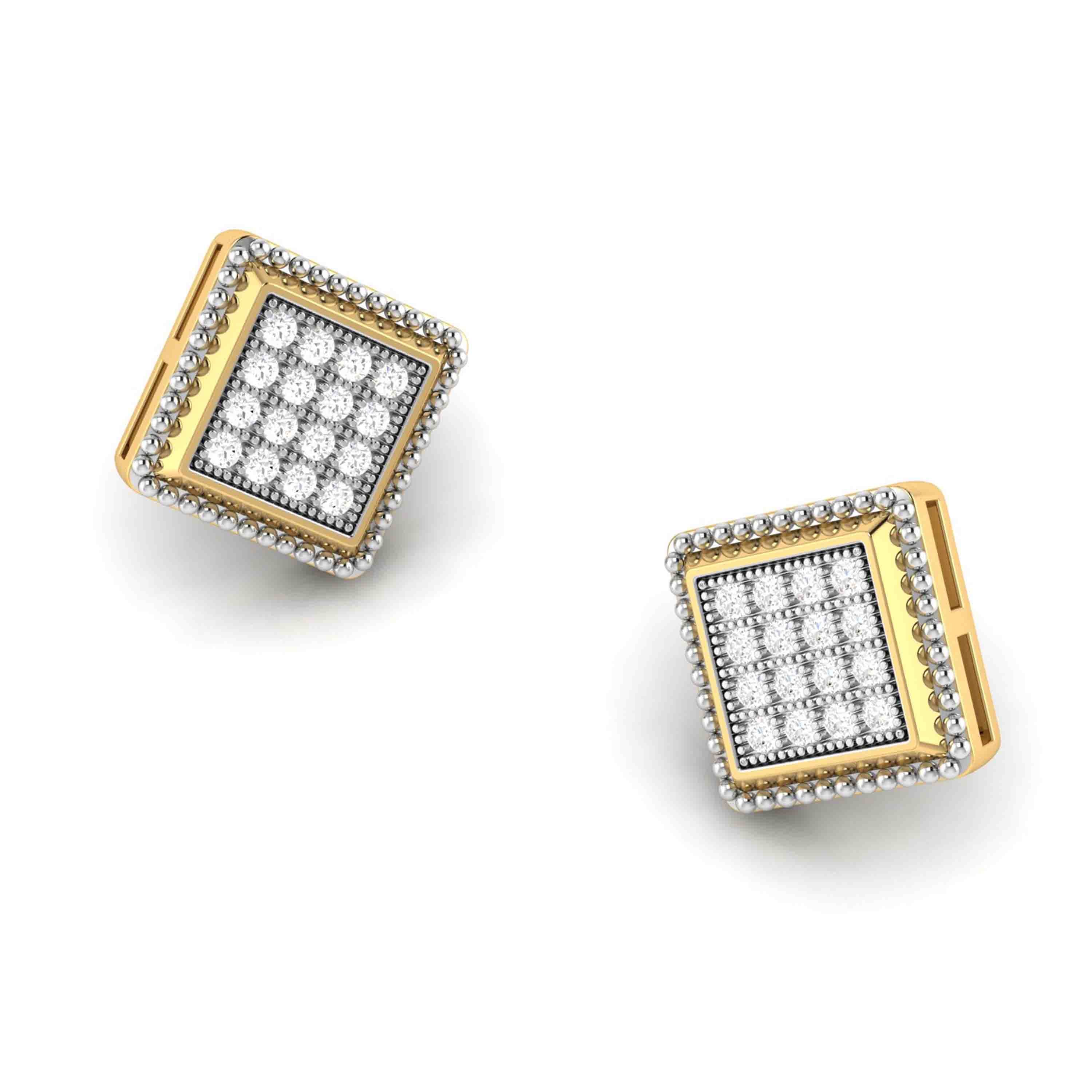 Gold Diamond Earrings for Women in 18 Karat Yellow Gold by Fiona Diamonds