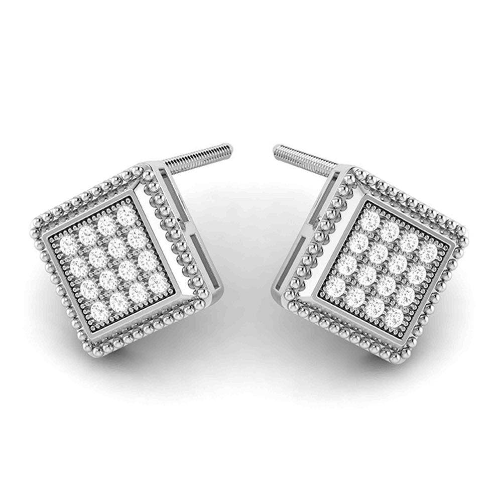 Gold Diamond Earrings for Women in 18 Karat White Gold by Fiona Diamonds