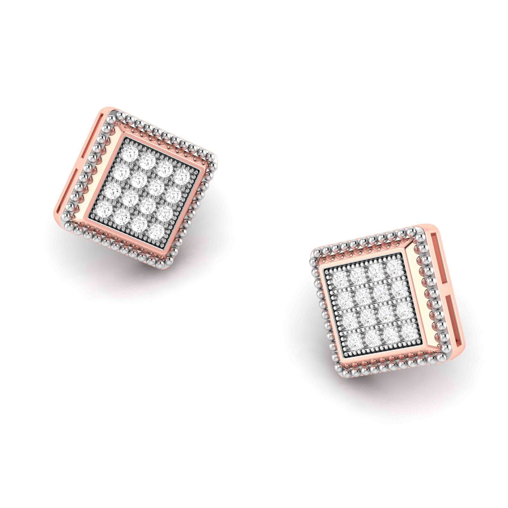 Gold Diamond Earrings for Women in 18 Karat Rose Gold by Fiona Diamonds