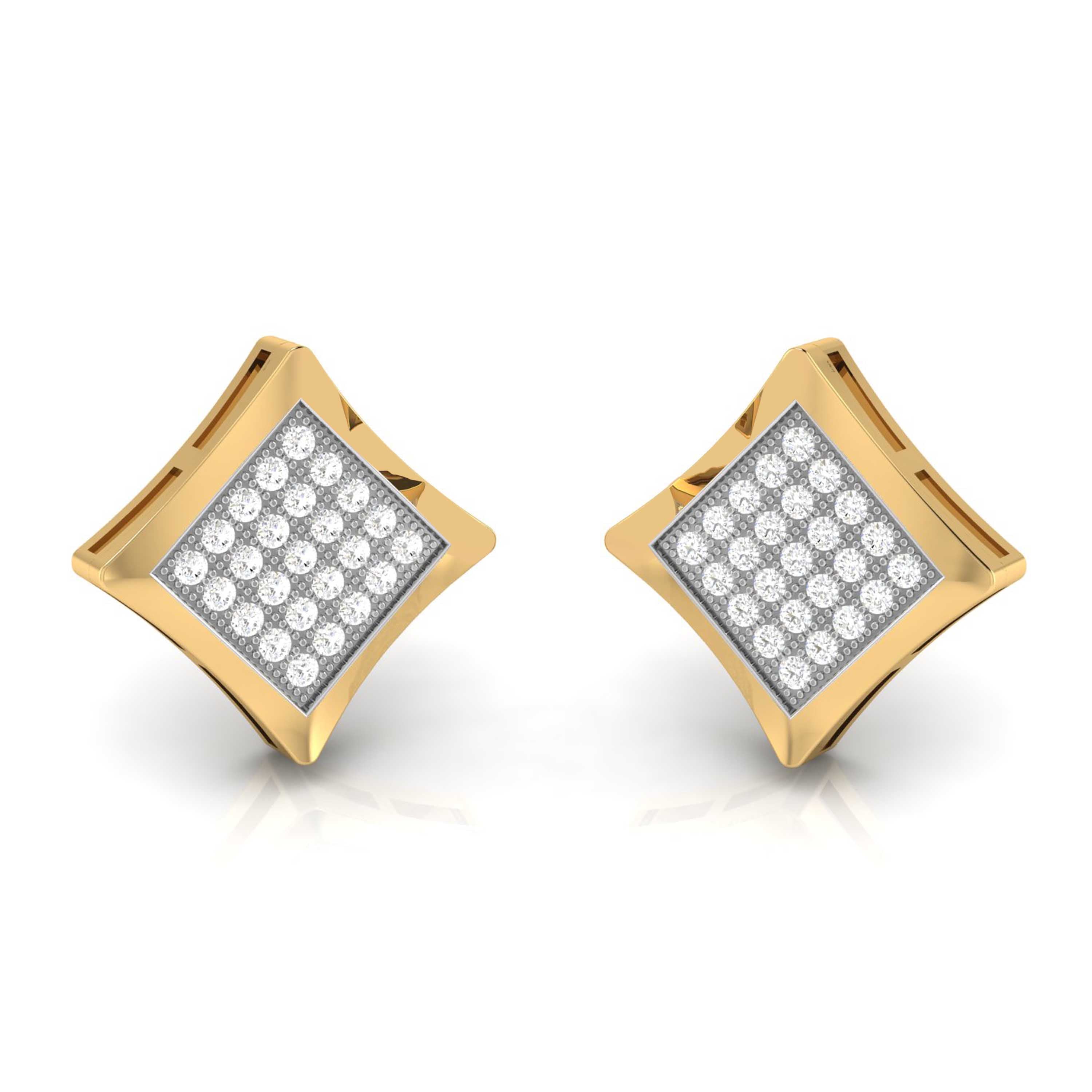Gold Diamond Earrings for Women in 18 Karat Yellow Gold by Fiona Diamonds