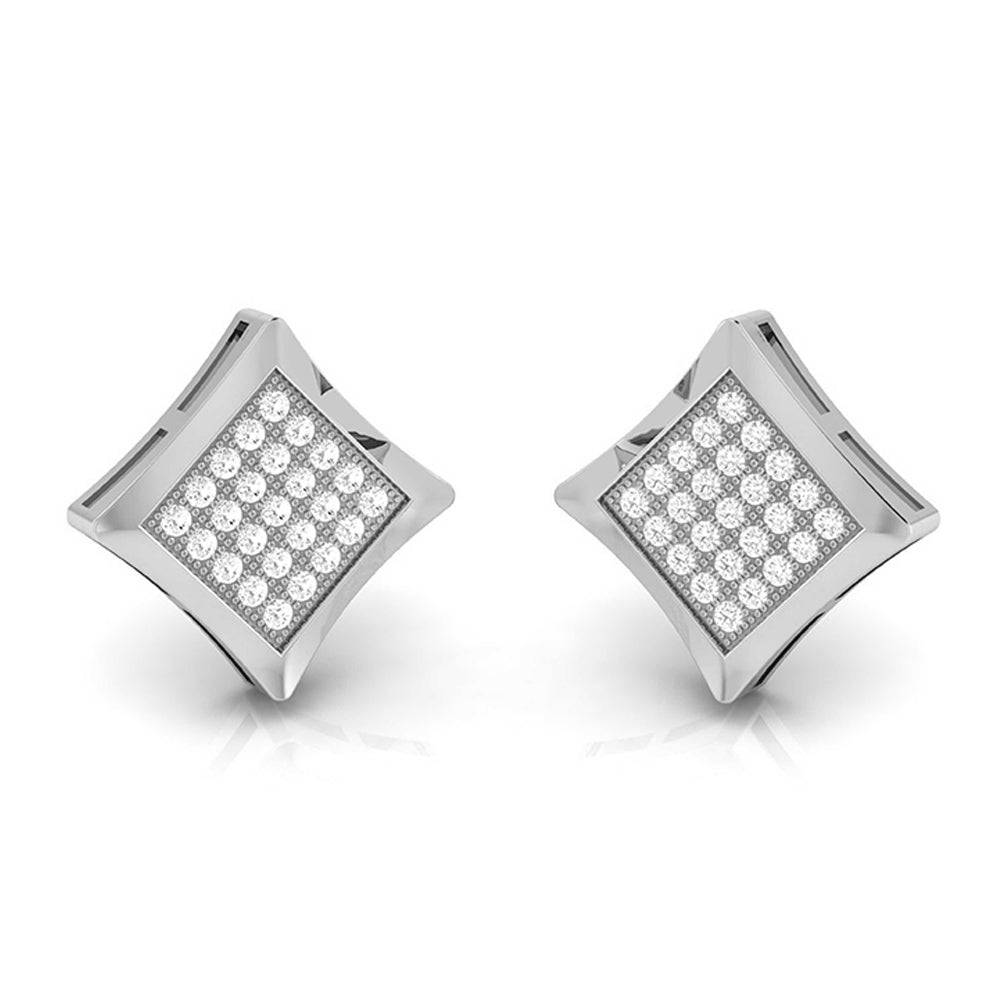 Gold Diamond Earrings for Women in 18 Karat White Gold by Fiona Diamonds