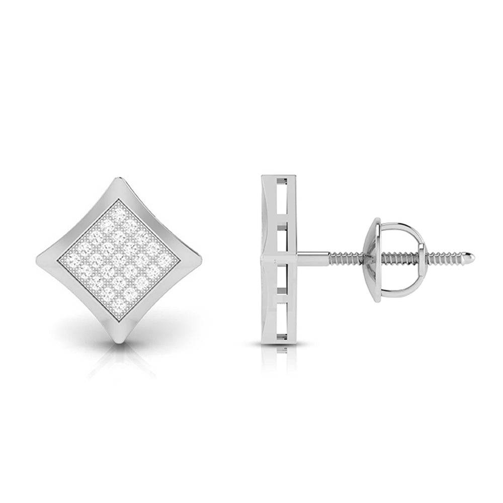 Gold Diamond Earrings for Women in 18 Karat White Gold by Fiona Diamonds