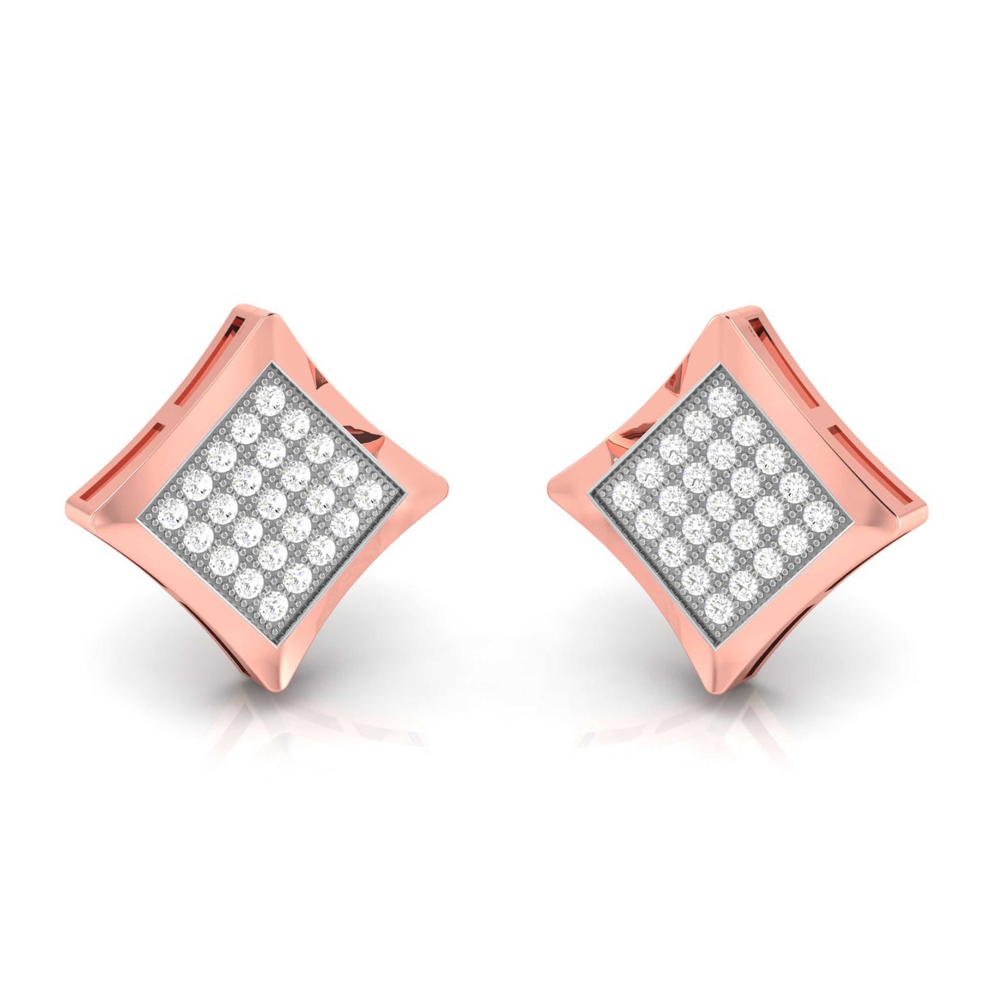 Daily wear earrings design Cube Lab Grown Diamond Earrings Fiona Diamonds