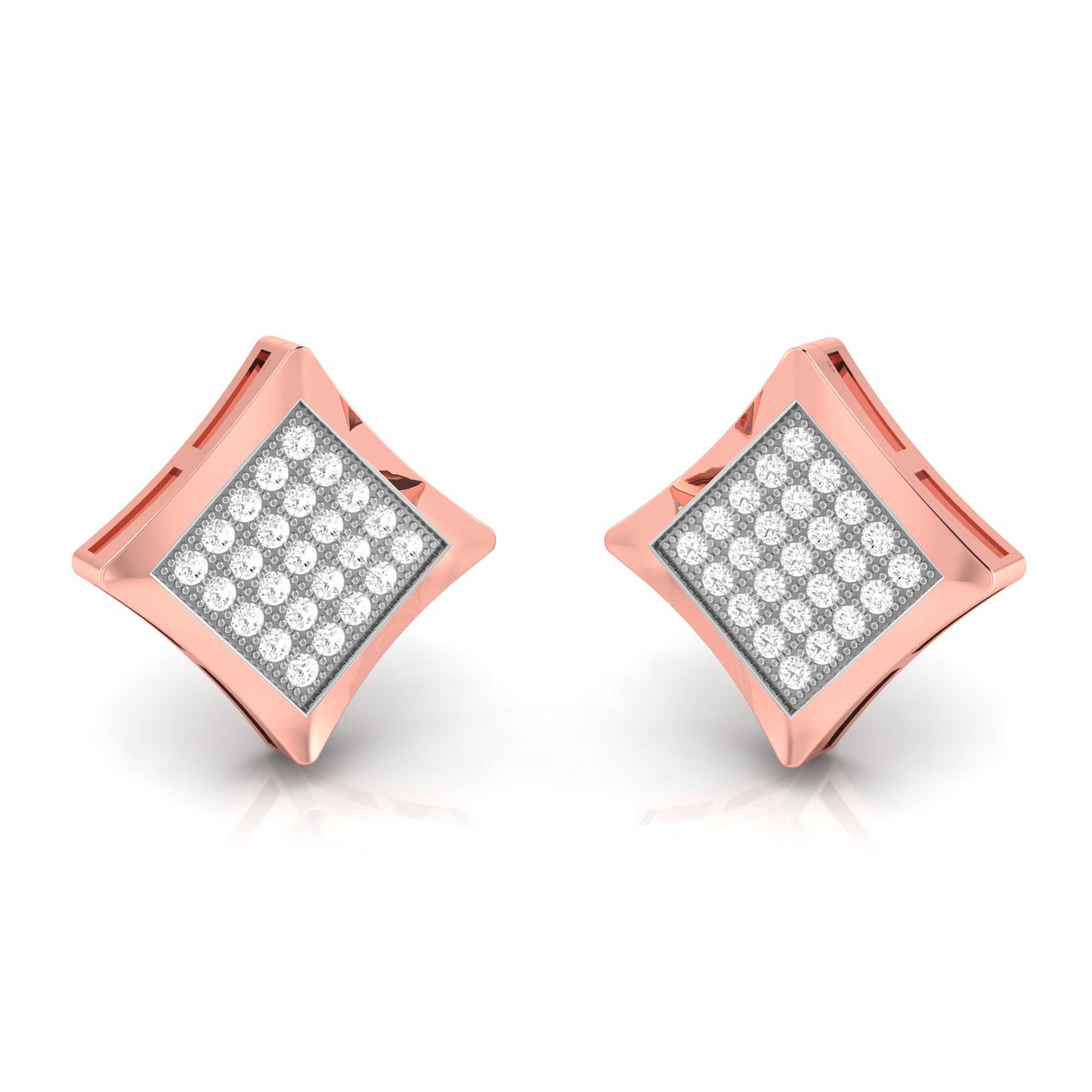 Gold Diamond Earrings for Women in 18 Karat Rose Gold by Fiona Diamonds