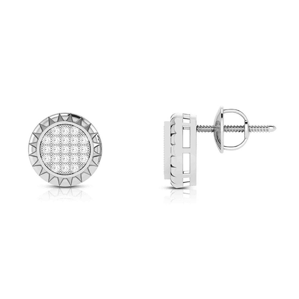 Lab Diamond Earrings 18 Karat White Gold Sun and Lab Diamonds Earring Fiona Diamonds