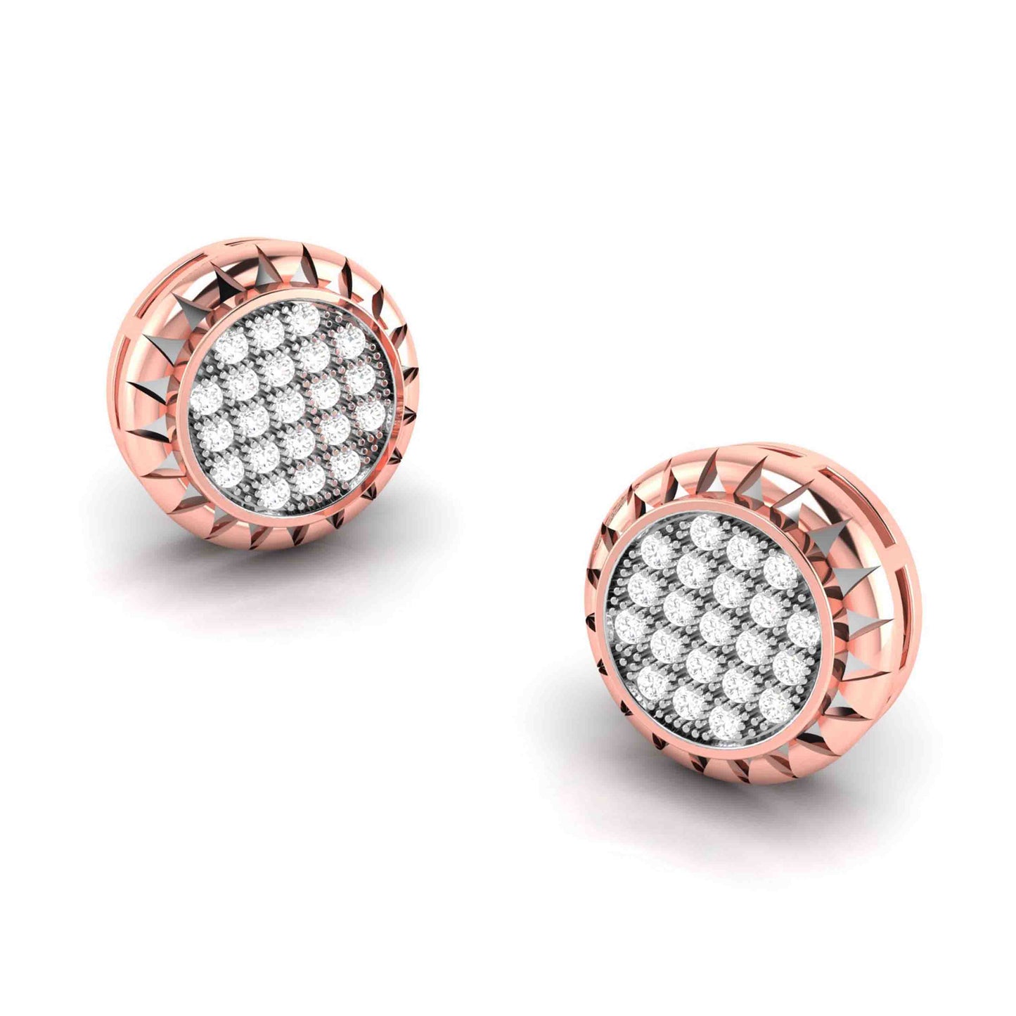 Load image into Gallery viewer, Round shape earrings design Sunlif Lab Grown Diamond Earrings Fiona Diamonds
