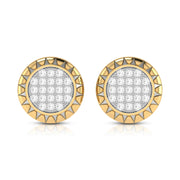 Lab Diamond Earrings 18 Karat Yellow Gold Sun and Lab Diamonds Earring Fiona Diamonds