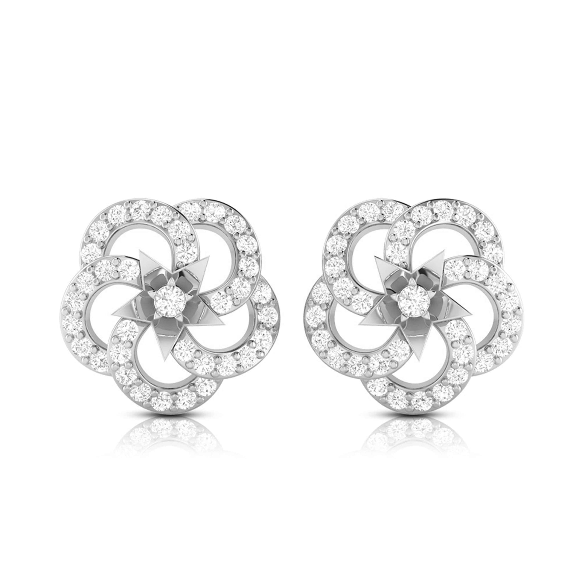 Earrings flower design Fleer Lab Grown Diamond Earrings Fiona Diamonds