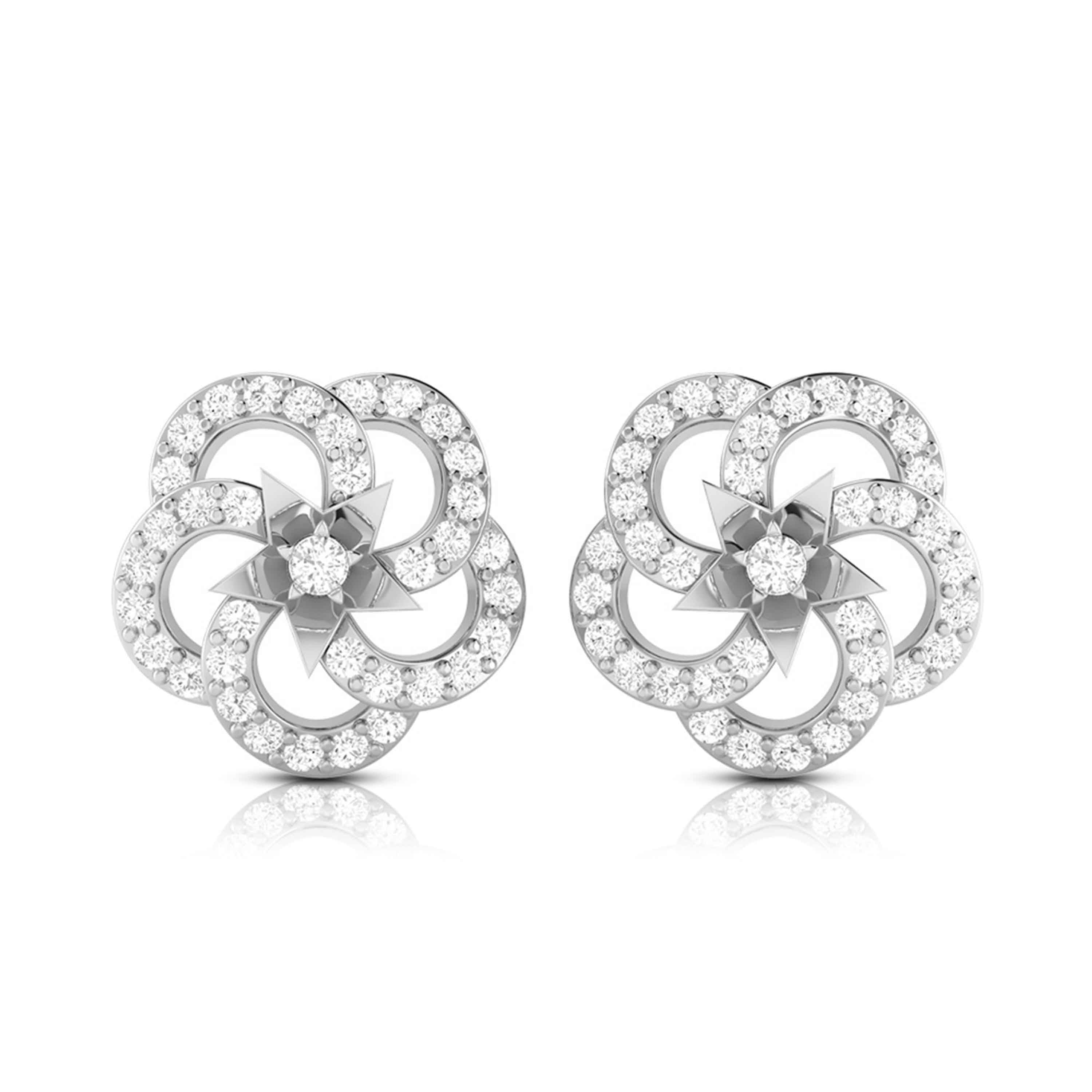 Earrings flower design Fleer Lab Grown Diamond Earrings Fiona Diamonds