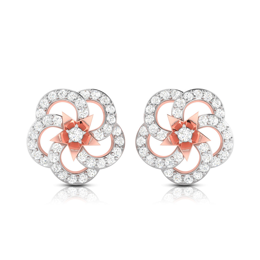 Earrings flower design Fleer Lab Grown Diamond Earrings Fiona Diamonds