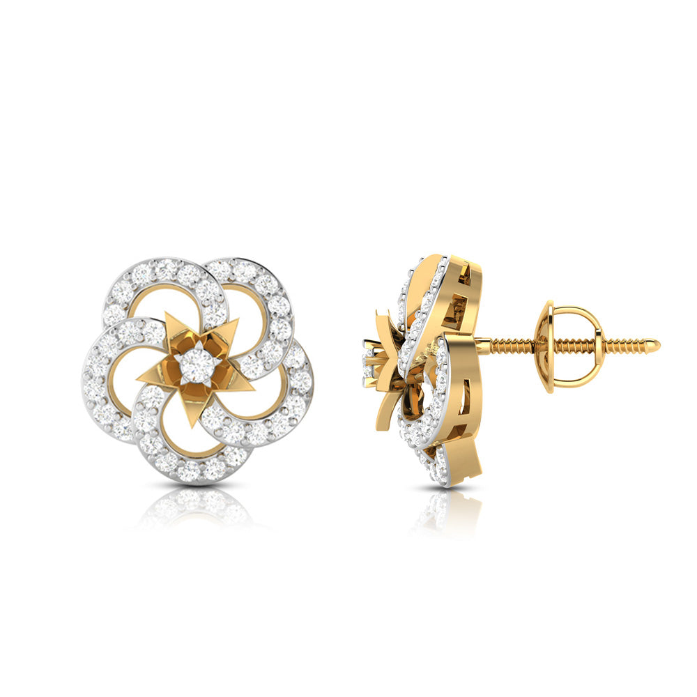 Earrings flower design Fleer Lab Grown Diamond Earrings Fiona Diamonds
