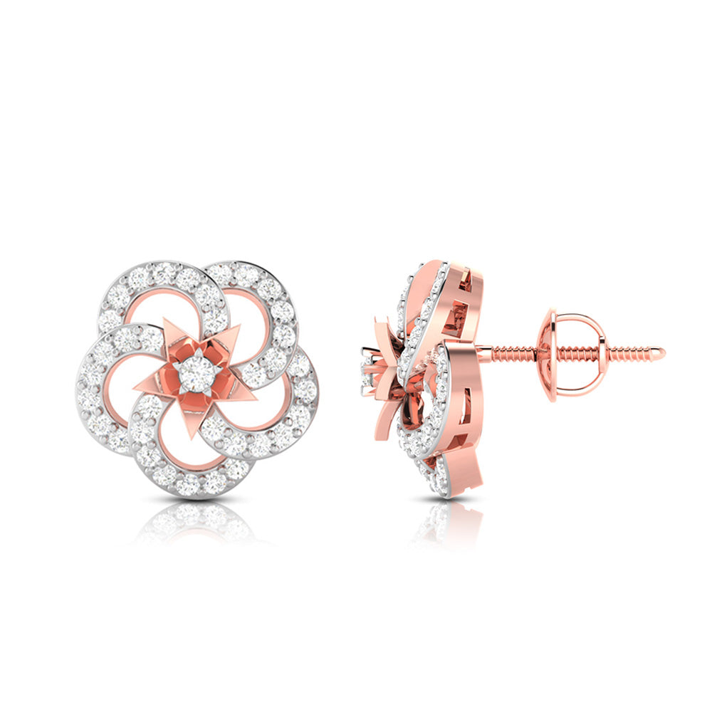 Earrings flower design Fleer Lab Grown Diamond Earrings Fiona Diamonds.