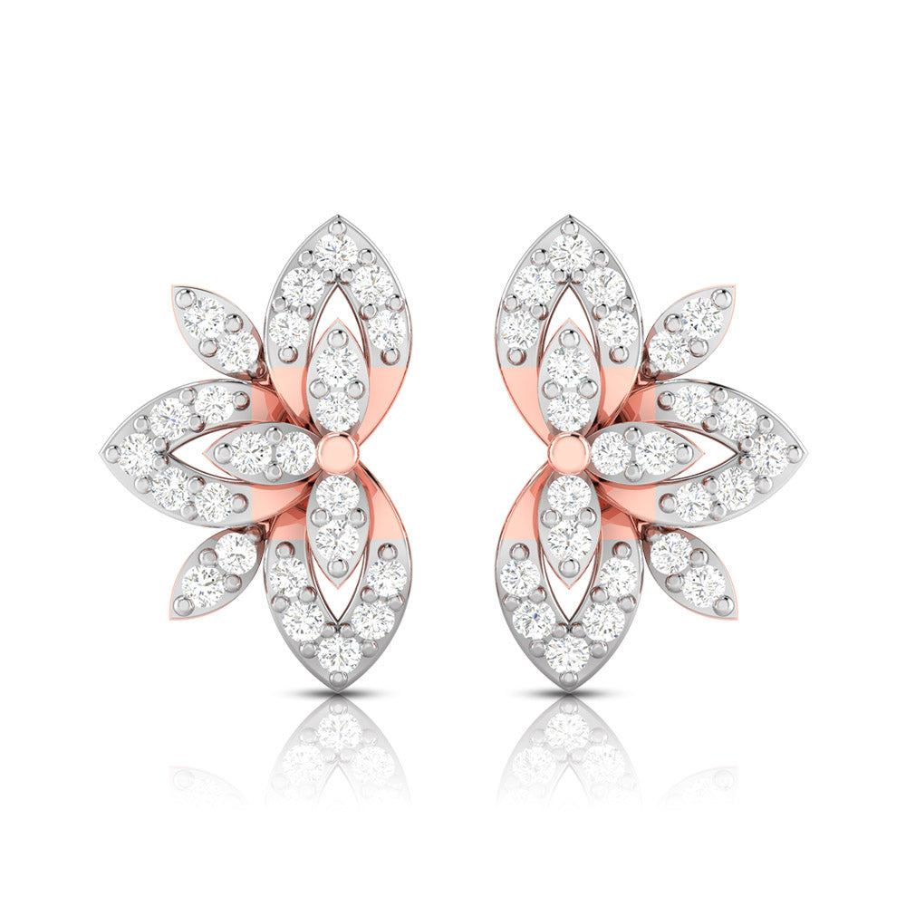 Earrings flower design Floro Lab Grown Diamond Earrings Fiona Diamonds