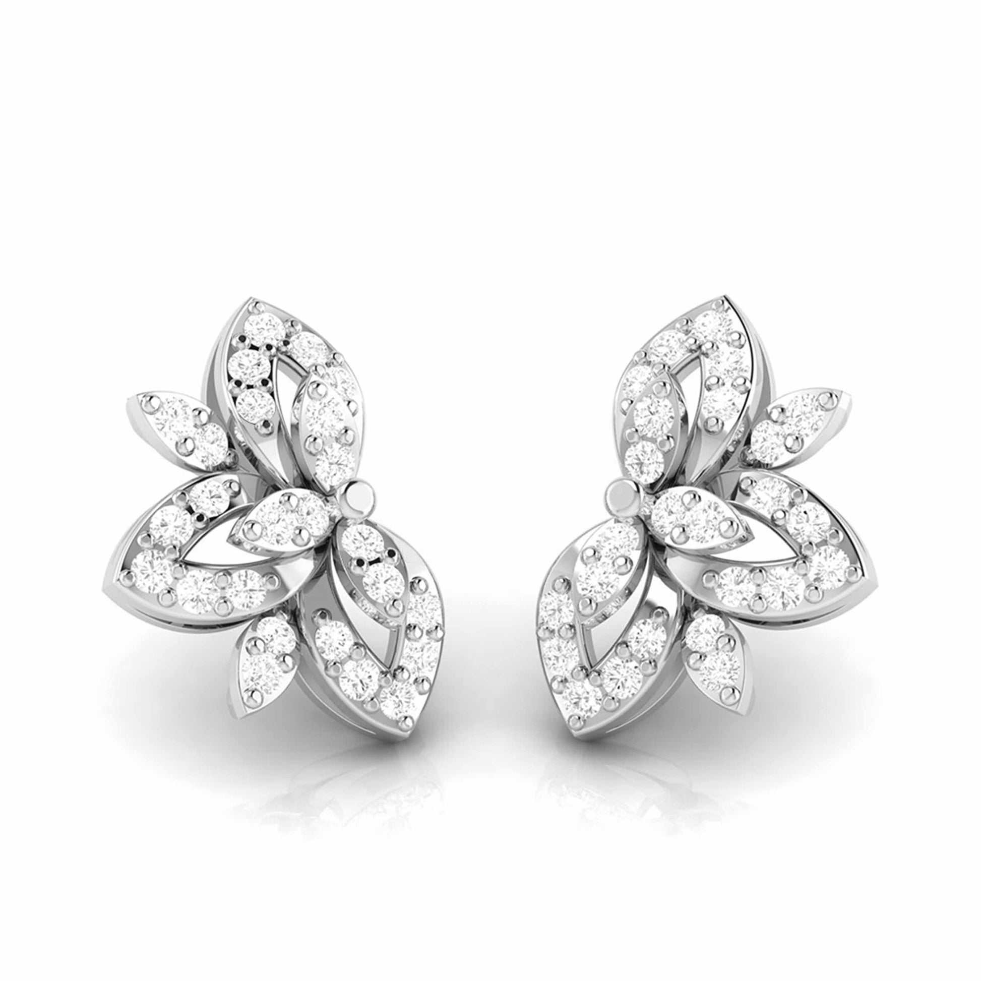 Earrings flower design Floro Lab Grown Diamond Earrings Fiona Diamonds