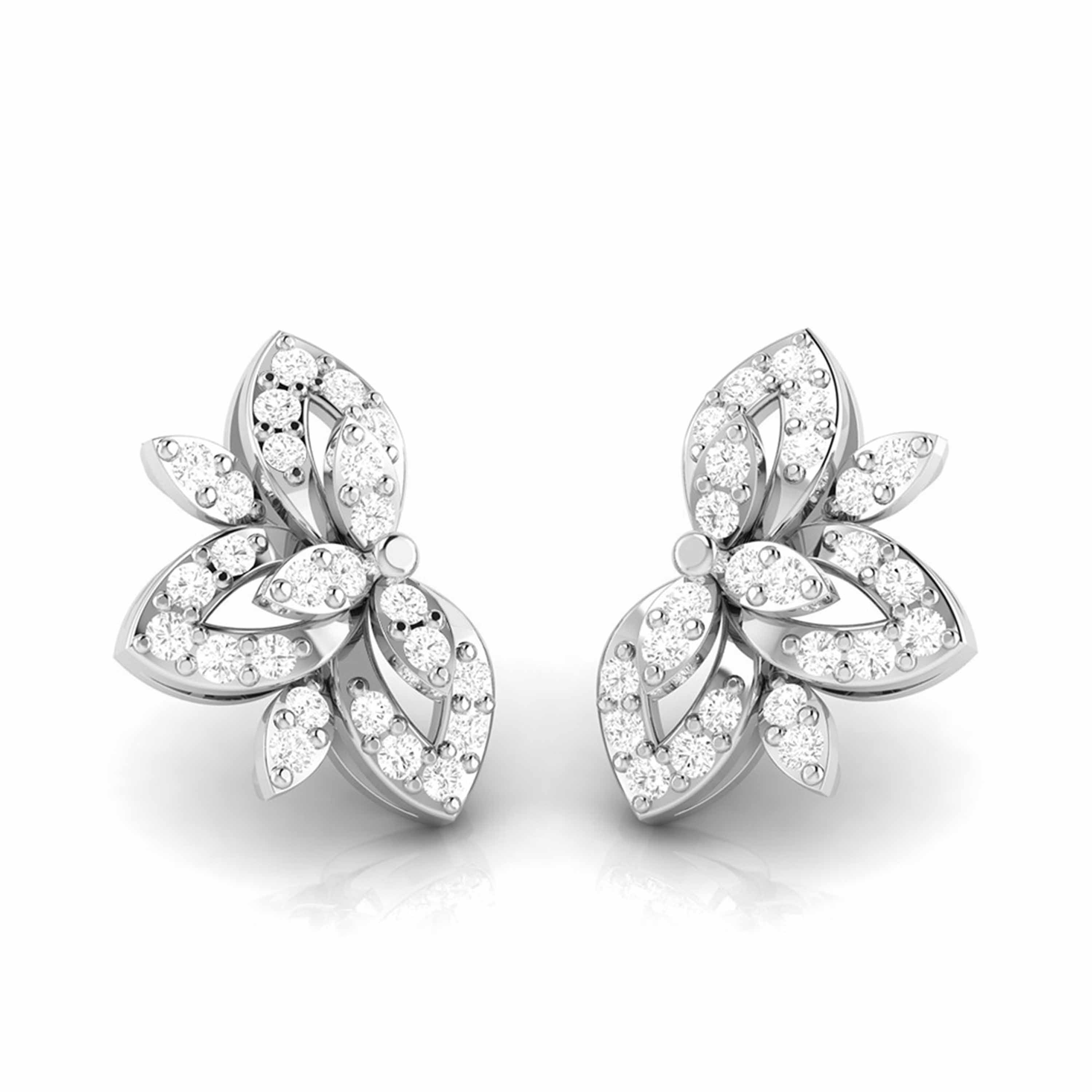 Earrings flower design Floro Lab Grown Diamond Earrings Fiona Diamonds