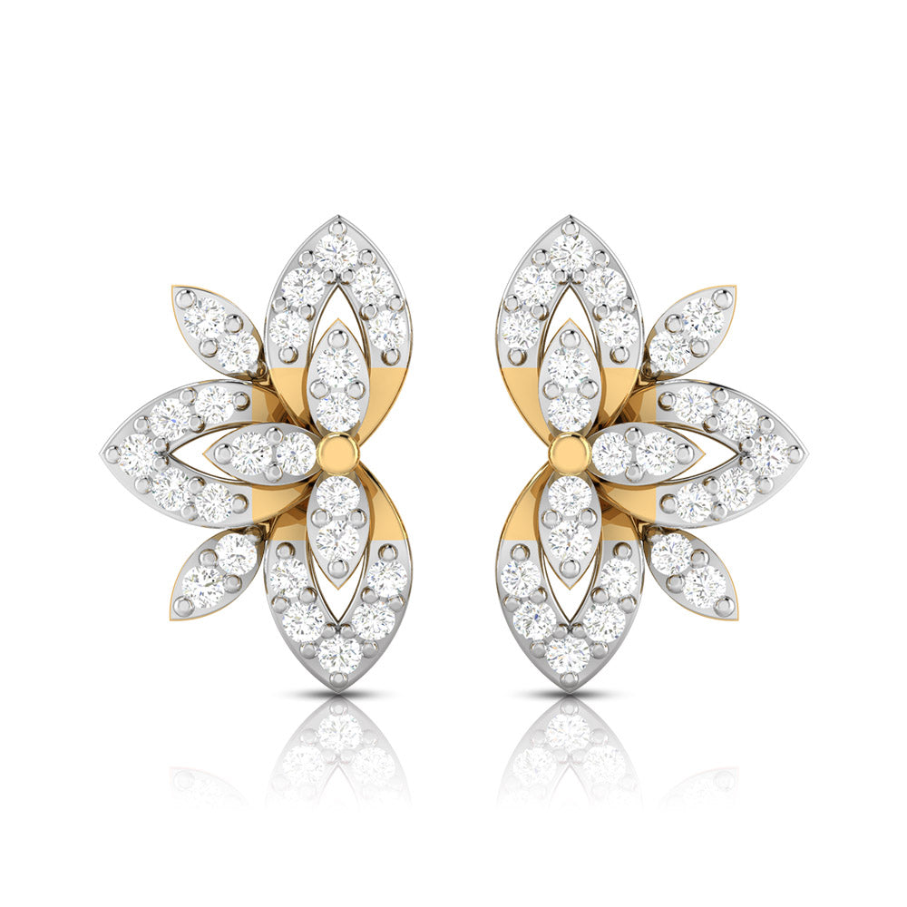 Earrings flower design Floro Lab Grown Diamond Earrings Fiona Diamonds
