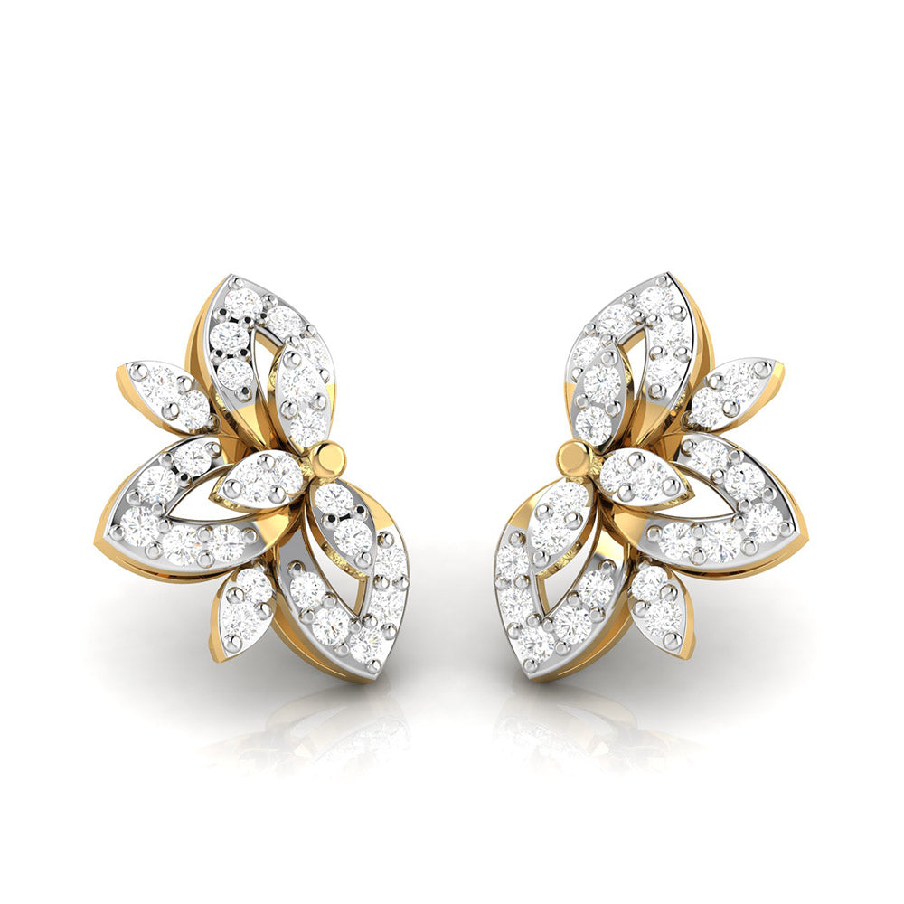 Earrings flower design Floro Lab Grown Diamond Earrings Fiona Diamonds