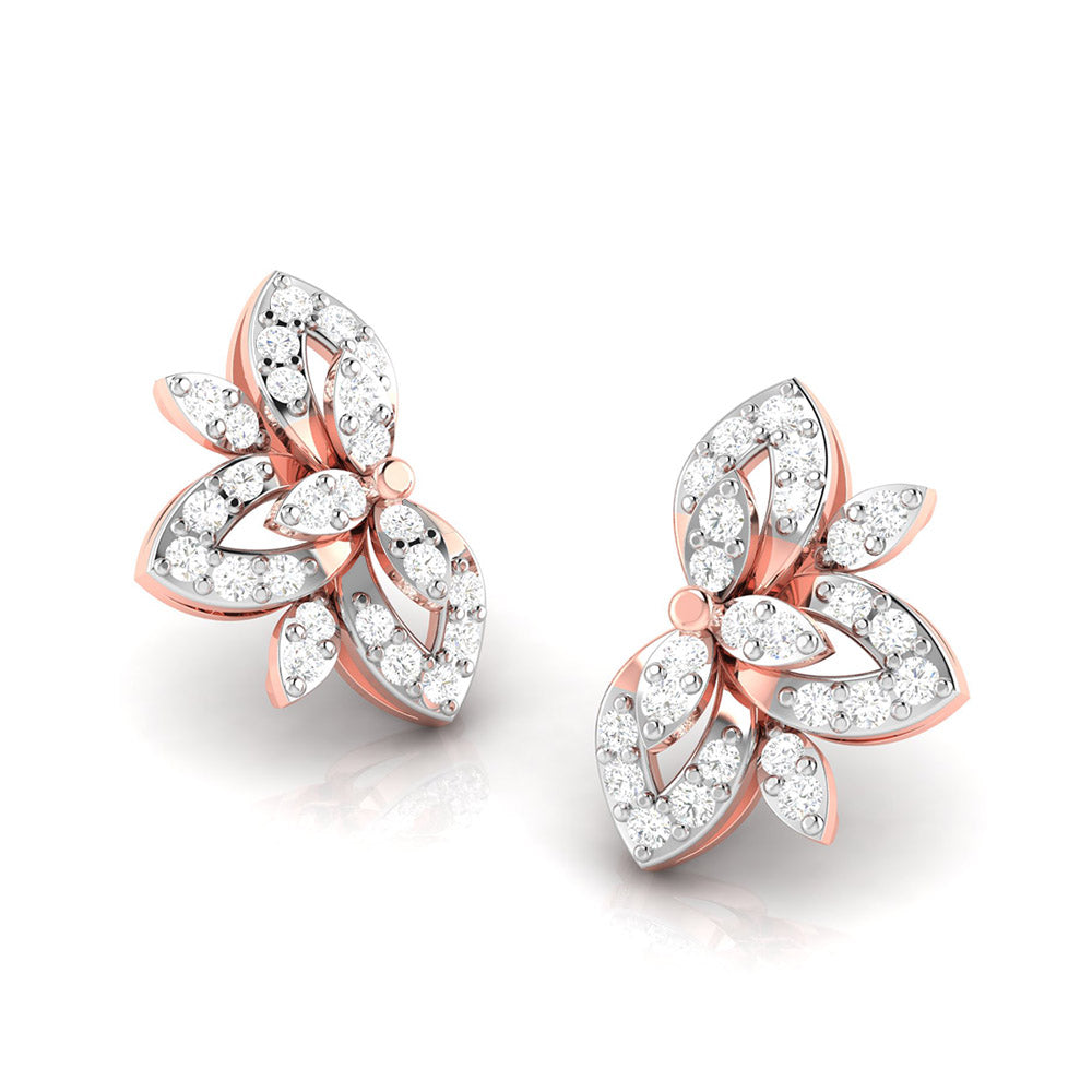 Earrings flower design Floro Lab Grown Diamond Earrings Fiona Diamonds