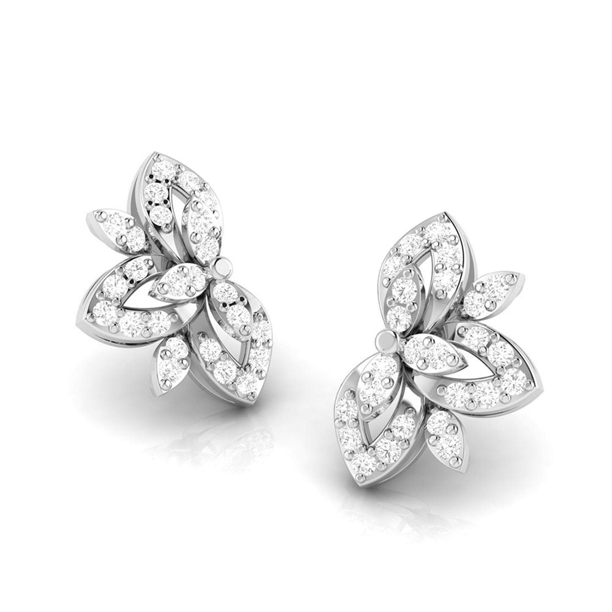 Earrings flower design Floro Lab Grown Diamond Earrings Fiona Diamonds