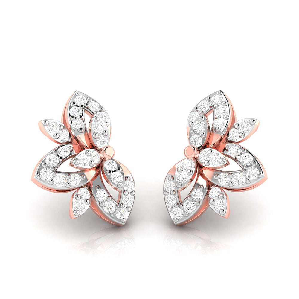 Earrings flower design Floro Lab Grown Diamond Earrings Fiona Diamonds